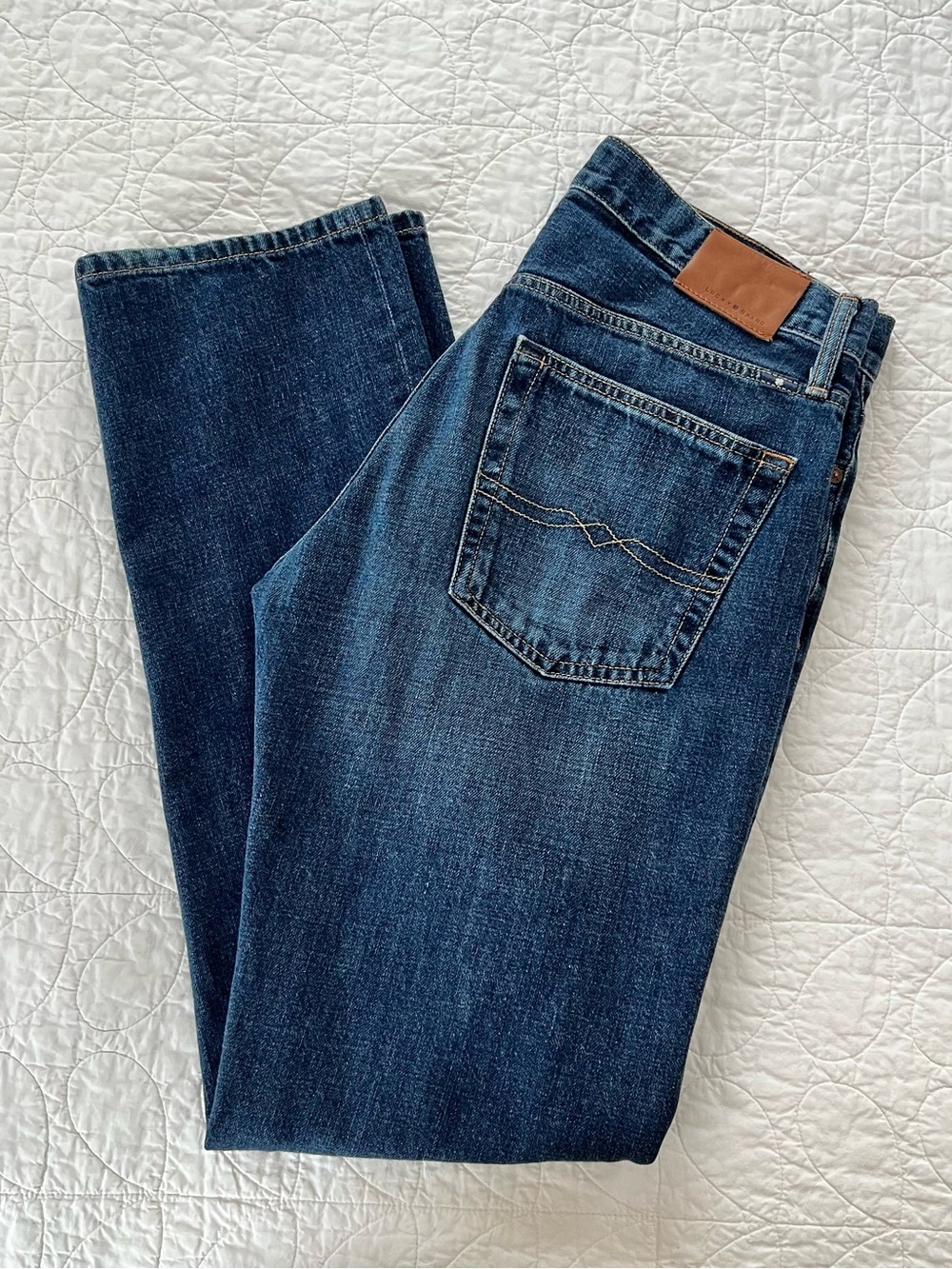 Lucky Brand Men's Dark Blue 221 Original Straight Jeans Classic GQ Prepster